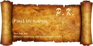 Paulin Karsa névjegykártya
